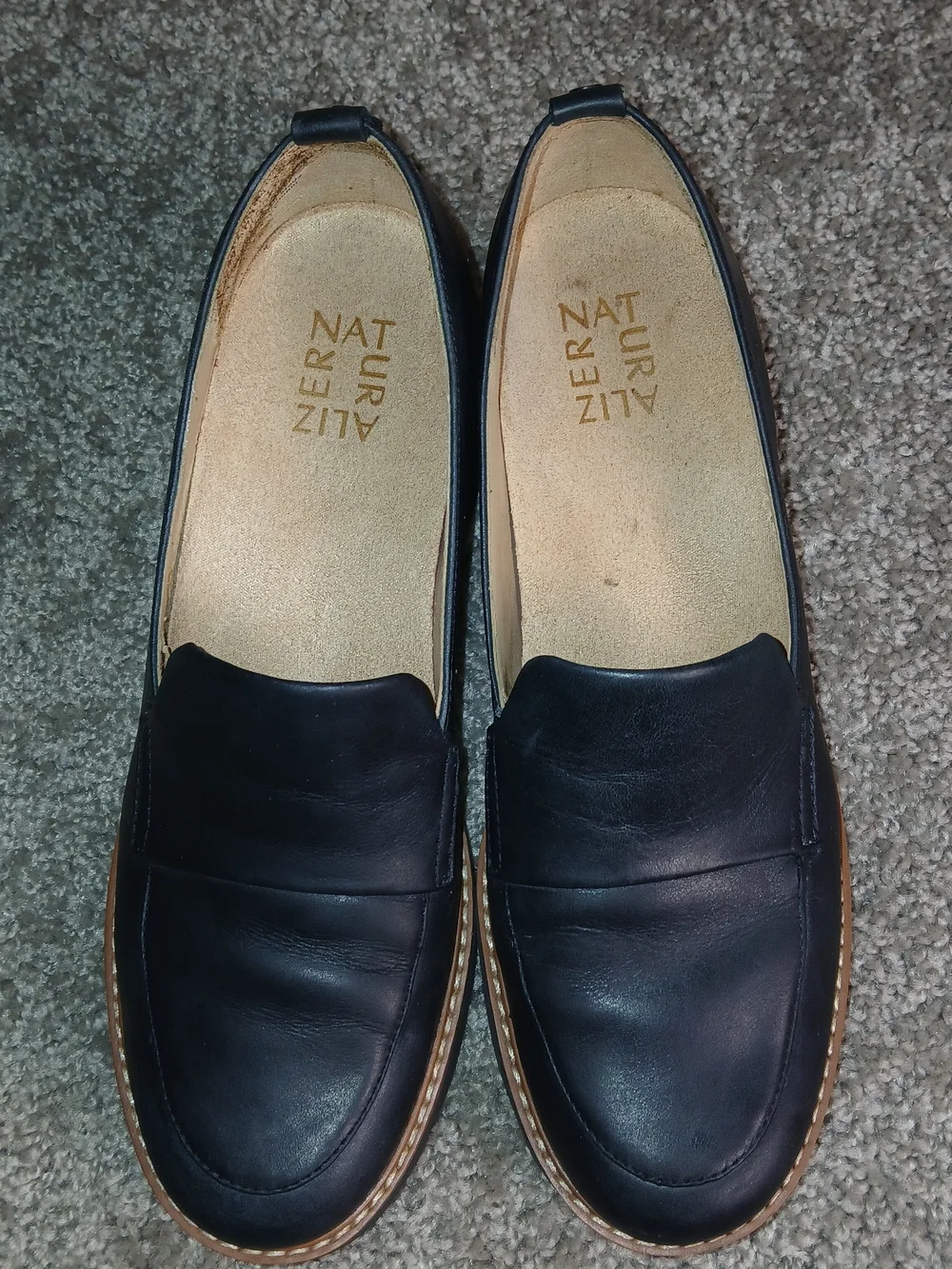 Naturalizer Women's Lug Sole Healed Loafers Shoes Size 8M Black Cabaret‎